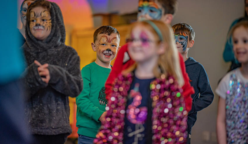 Children At A Zoo Birthday Party