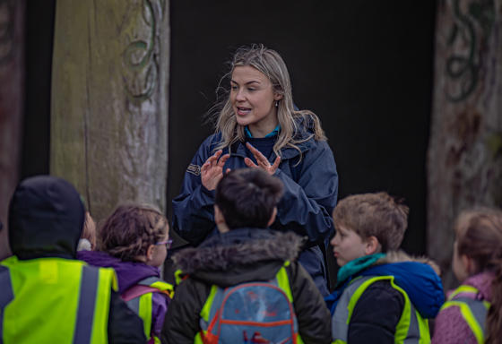 Ranger Talking To A Class Of Children
