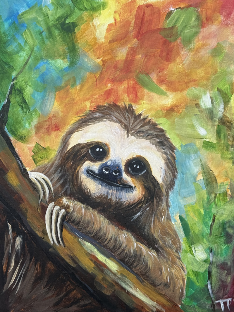Sip And Paint Sloth