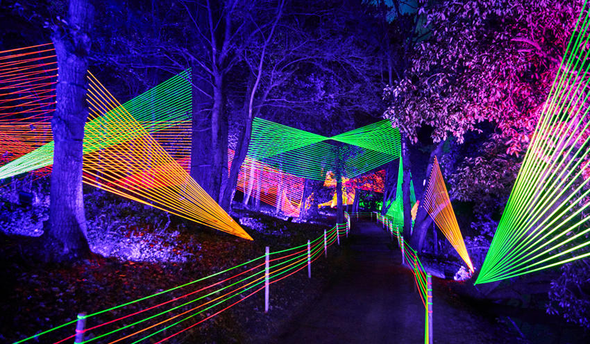 Lanterns And Light Neon Strings Light Trail Installation